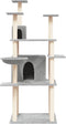 vidaXL - Kattenmeubel - met - sisal - krabpalen - 166 - cm - lichtgrijs