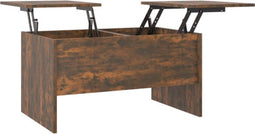 vidaXL - Salontafel - 80x50x42,5 - cm - bewerkt - hout - gerookt - eikenkleurig