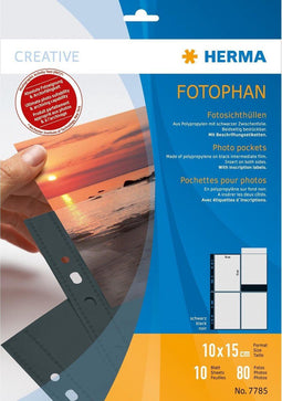Herma fotophan 10x15 staand 10 vel zwart 7785