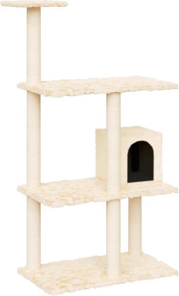 vidaXL - Kattenmeubel - met - sisal - krabpalen - 119 - cm - crèmekleurig