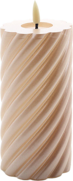 swirl led kaars champagne 15x7,5cm