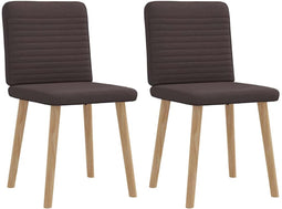 vidaXL - Eetkamerstoelen - 2 - st - stof - donkerbruin