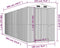 vidaXL - Tuinschuur - 192x606x223 - cm - gegalvaniseerd - staal - lichtgrijs