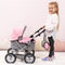Bayer Design - Poppenwagen Trendy - Verstelbare duwstang - Grijs Roze