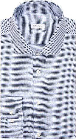 Seidensticker Slim Fit Overhemd Pepita Kentkraag – maat 43 – mid blue