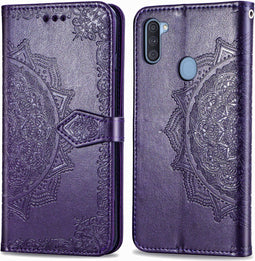 imoshion Hoesje Geschikt voor Samsung Galaxy M11 / A11 Hoesje Met Pasjeshouder - imoshion Mandala Bookcase - Paars