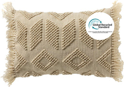 Dutch Decor ODIN - Kussenhoes 40x60 cm van 90% gerecycled polyester - in effen kleur - Eco Line collectie - Pumice Stone - beige - met rits - zonder binnenkussen