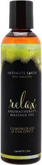 Intimate Earth Relax - Massage Olie - Lemongrass Coconut - 240 ml