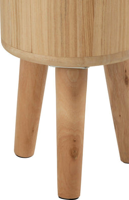 J-Line bloempotten Klassiek - hout - naturel - 3 stuks - Ø 27 cm