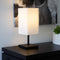 Atmooz - Tafellamp Francesco - Slaapkamer / Woonkamer - Industrieel - Zwart en witte kap - Hoogte 39cm - Metaal