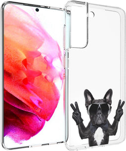 imoshion Hoesje Geschikt voor Samsung Galaxy S21 FE Hoesje Siliconen - imoshion Design hoesje - Transparant / Cool Bulldog