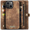 Caseme - Geschikt voor iPhone 15+ / 15 Plus - Vintage 2 in 1 portemonnee hoes - Bruin