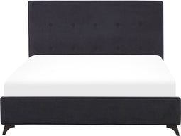 AMBASSADOR - Tweepersoonsbed - Zwart - 160 x 200 cm - Chenille