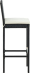 vidaXL - Tuinbarkrukken - met - kussens - 4 - st - poly - rattan - zwart