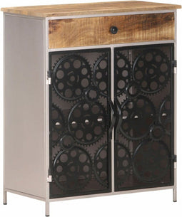 vidaXL - Dressoir - 60x35x75 - cm - ruw - mangohout - en - ijzer