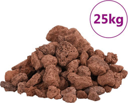 vidaXL - Lavastenen - 25 - kg - 1-2 - cm - rood