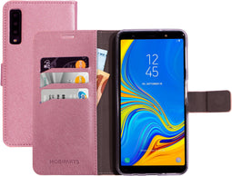 Mobiparts Galaxy A7 (2018) - Wallet Case - Saffiano motief - Roze