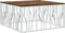 vidaXL - Salontafel - roestvrij - staal - en - massief - gerecycled - hout - zilver