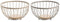 Home ESPRIT - Fruitschaal - Metaal Rubberwood 25 x 25 x 13 cm - Beige Roze (2 stuks)