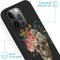 iMoshion Hoesje Geschikt voor iPhone 13 Pro Hoesje Siliconen - iMoshion Design hoesje - Zwart / Flower Skull