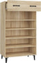 vidaXL - Schoenenkast - 60x35x105 - cm - bewerkt - hout - sonoma - eikenkleurig