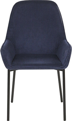 Set van 2 eetkamerstoelen LOVERNA Corduroy Donkerblauw