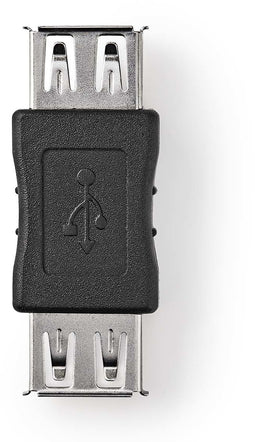 Nedis CCGB60900BK - USB 2.0 A naar A Adapter - Verbindt twee USB kabels - Zwart