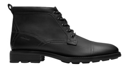 Clarks Emmet Zip Boots - Leren Laarzen - Rits en Veters - Zwart - Maat 46