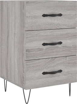vidaXL - Nachtkastje - 40x40x66 - cm - bewerkt - hout - grijs - sonoma - eikenkleurig