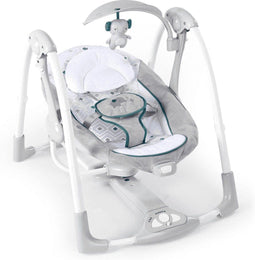 Ingenuity Bright Starts BS 12055 - Hybride swing - 5 schommelsnelheden en 12 melodieën - Grijs wit groen