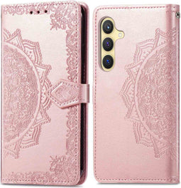 iMoshion Hoesje Geschikt voor Samsung Galaxy S24 Plus Hoesje Met Pasjeshouder - iMoshion Mandala Bookcase - Rosé Goud