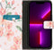 iMoshion Hoesje Geschikt voor iPhone 13 Pro Hoesje Met Pasjeshouder - iMoshion Design Softcase Bookcase - Wit / Blossom Watercolor White