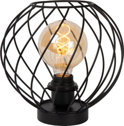Lucide DANZA - Tafellamp - Ø 25 cm - 1xE27 - Zwart - Metaal