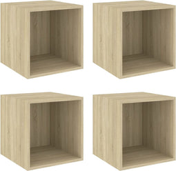 vidaXL - Wandkasten - 4 - st - 37x37x37 - cm - bewerkt - hout - sonoma - eikenkleurig