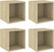 vidaXL - Wandkasten - 4 - st - 37x37x37 - cm - bewerkt - hout - sonoma - eikenkleurig