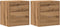 vidaXL - Nachtkastjes - 2 - st - 40x30x40 - cm - bewerkt - hout - artisanaal - eiken