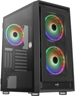 Aerocool Graphite - Middle Tower PC Behuizing - 3x 140mm ARGB - Zwart (3x)