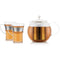 Franse pers theepot - BODUM - ASSAM SET - 1,0 l met roestvrijstalen filter, plastic deksel + 2 gl...