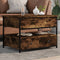 vidaXL - Salontafel - 70x50x50 - cm - bewerkt - hout - en - metaal - gerookt - eiken