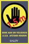 Gallery sticker, waarschuwing; houd 1,5 meter afstand, ft A5, Nederlands