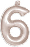 Opblaascijfer 6 zilver