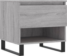 vidaXL - Salontafel - 50x46x50 - cm - bewerkt - hout - grijs - sonoma - eikenkleurig