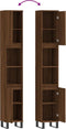 vidaXL - Badkamerkast - 30x30x190 - cm - bewerkt - hout - bruin - eikenkleur