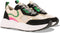 PS Poelman TRIANGLE Dames sneakers - Vetersluiting - Chunky zool 4 cm - Zwart (39)