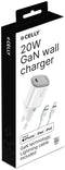 Celly UPTC1USBC20WCTL - Thuislader - 20W GaN technologie - Wit