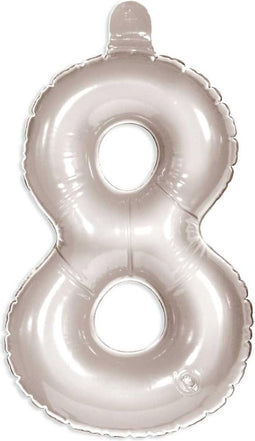 Opblaascijfer 8 zilver