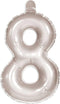Opblaascijfer 8 zilver