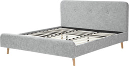 RENNES - Tweepersoonsbed - Lichtgrijs - 180 x 200 cm - Polyester