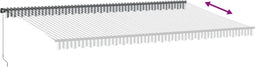 vidaXL - Luifel - handmatig - uittrekbaar - 600x350 - cm - antraciet - en - wit