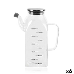 Flesje La Mediterránea Transparant Zilverkleurig Metaal Borosilicaatglas 1 L (6 Stuks)